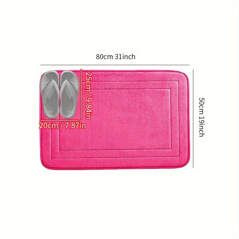 Soft Non-Slip Flannel Bath Mat Absorbent Quick-Drying Rectangular Rug