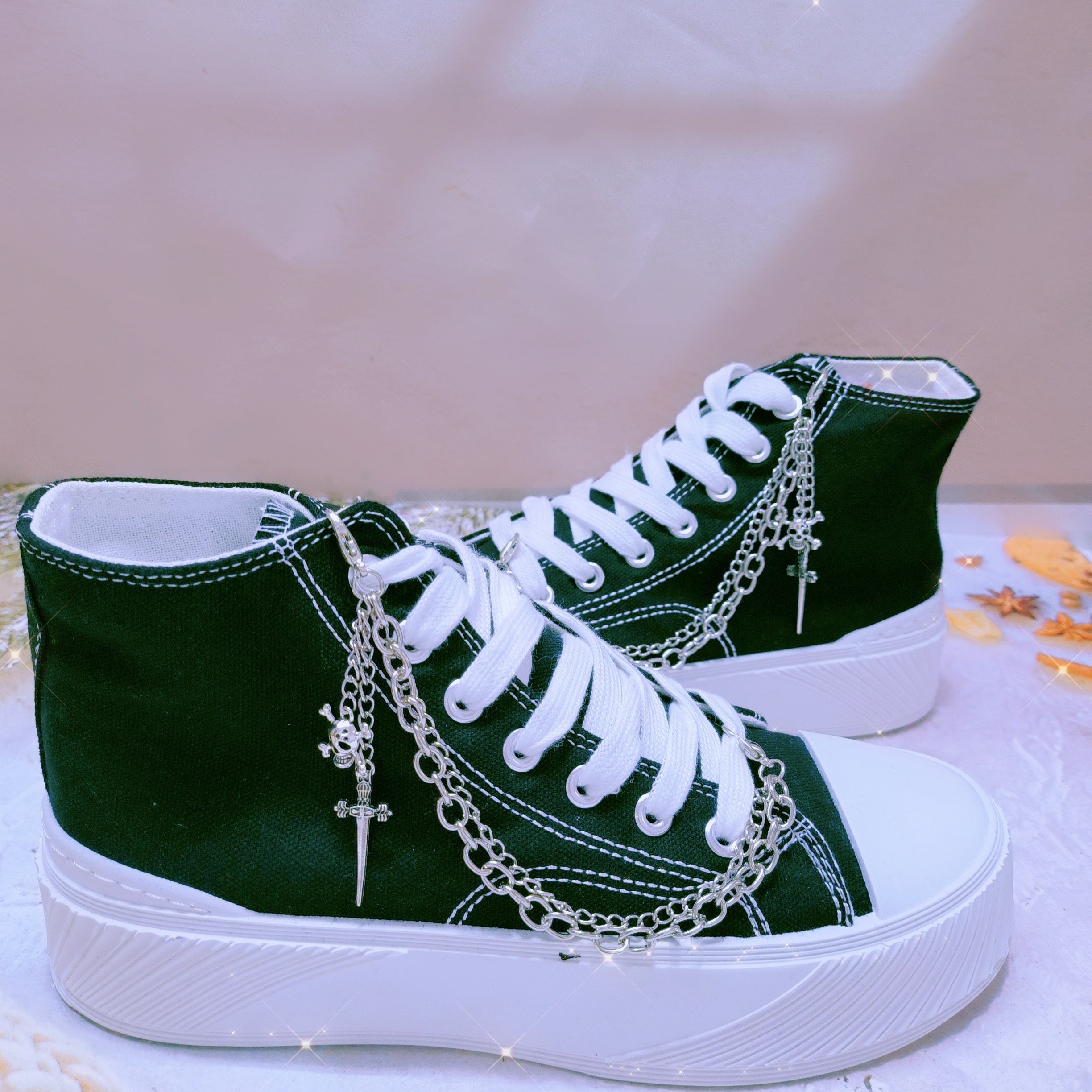 Unisex Creative Punk Style Detachable Alloy Shoe Chains for Boots and Shoes