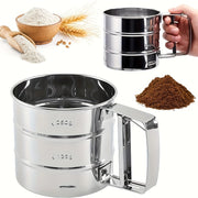 Handheld Stainless Steel Flour Sifter Semi-Automatic for Baking and Cooking