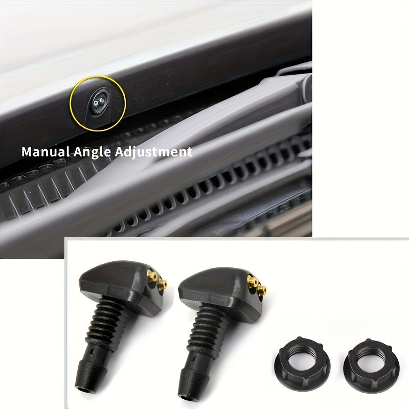 2pcs Car Windshield Washer Nozzles Durable Nylon Fits Most Vehicles