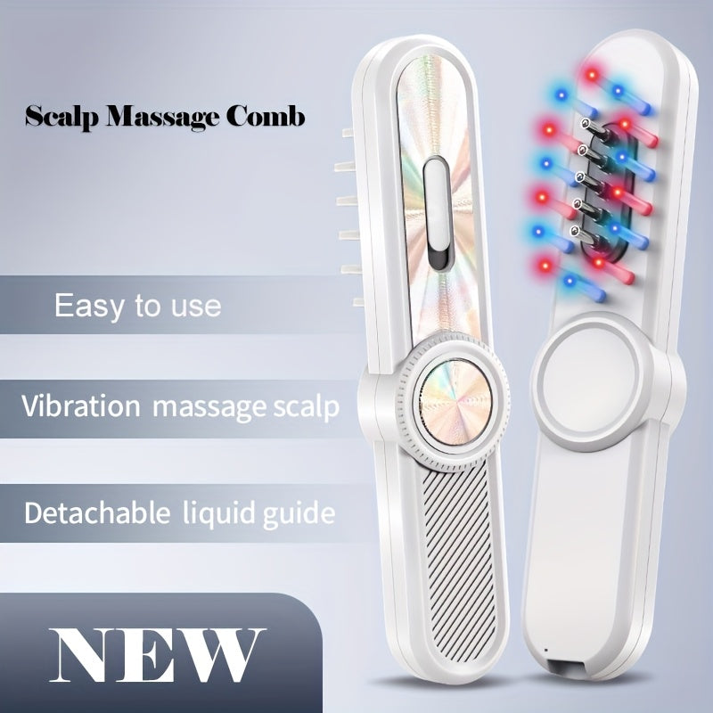 USB Electric Hair Oil Applicator Brush with Light Scalp Massager and Detachable Head Scratcher