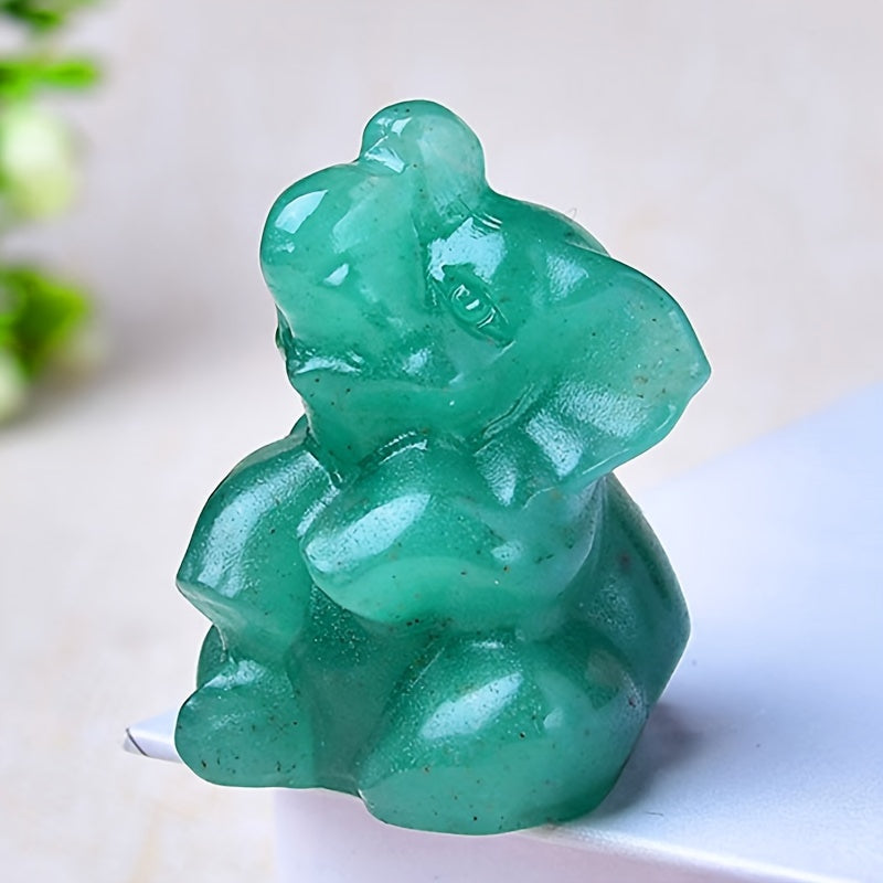 Quartz Crystal Elephant Figurine Decorative Desk Ornament Gift for Elephant Lovers