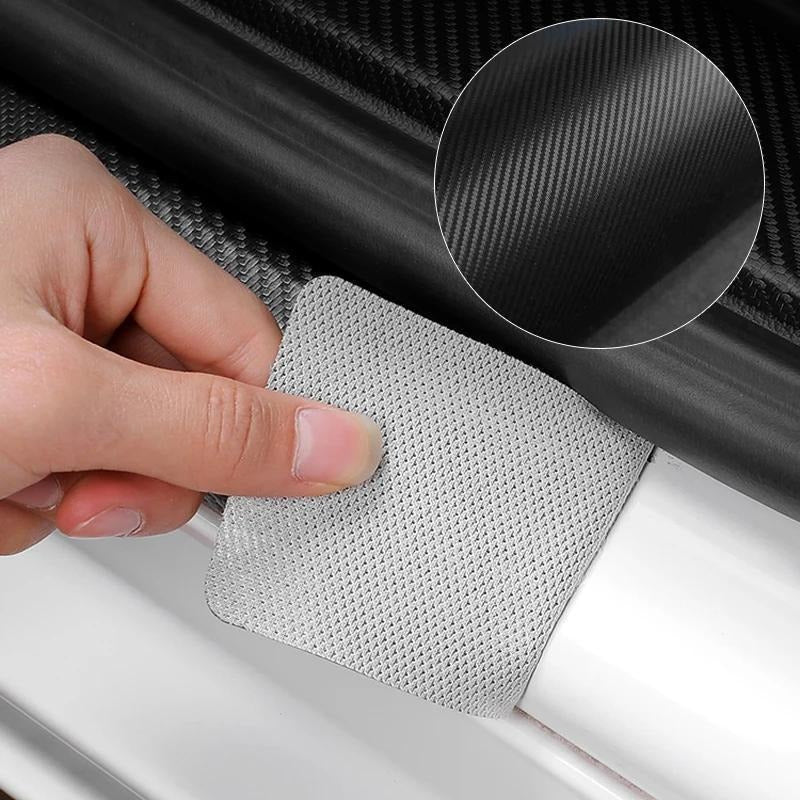 Car Door Sill Protector Heavy-Duty Scratch Dent Non-Slip Carbon Fiber