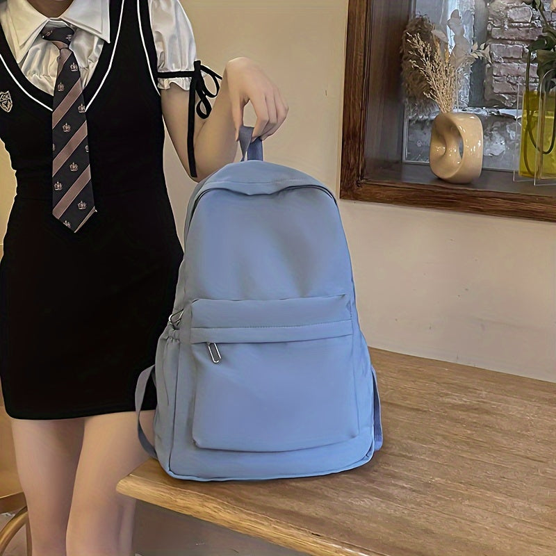 Vintage Nylon Backpack for Outdoor Sports and Travel Lightweight Durable in Pink Green Blue Black