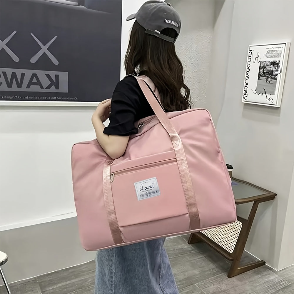 Foldable Travel Luggage Bag with Zipper, Lightweight, Large Capacity for Sports and Storage