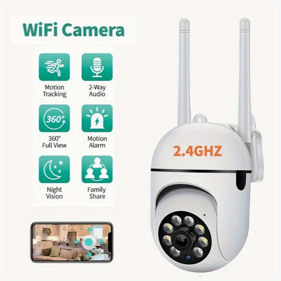 1080P HD WiFi Внутренняя камера безопасности с ночным видением, обнаружение человека и питомца, сигнал тревоги при движении, двустороннее аудио