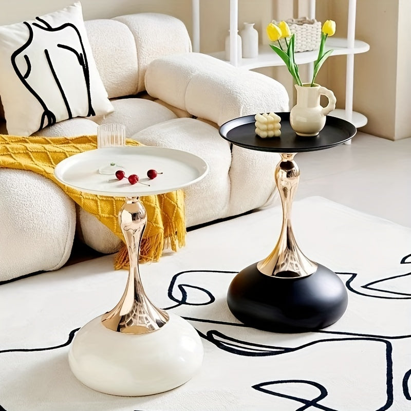 Italiya hashamatli yashash xonasi kofe stoli, kichik bel dizayni bilan, 35 sm kenglikdagi yuzasi.