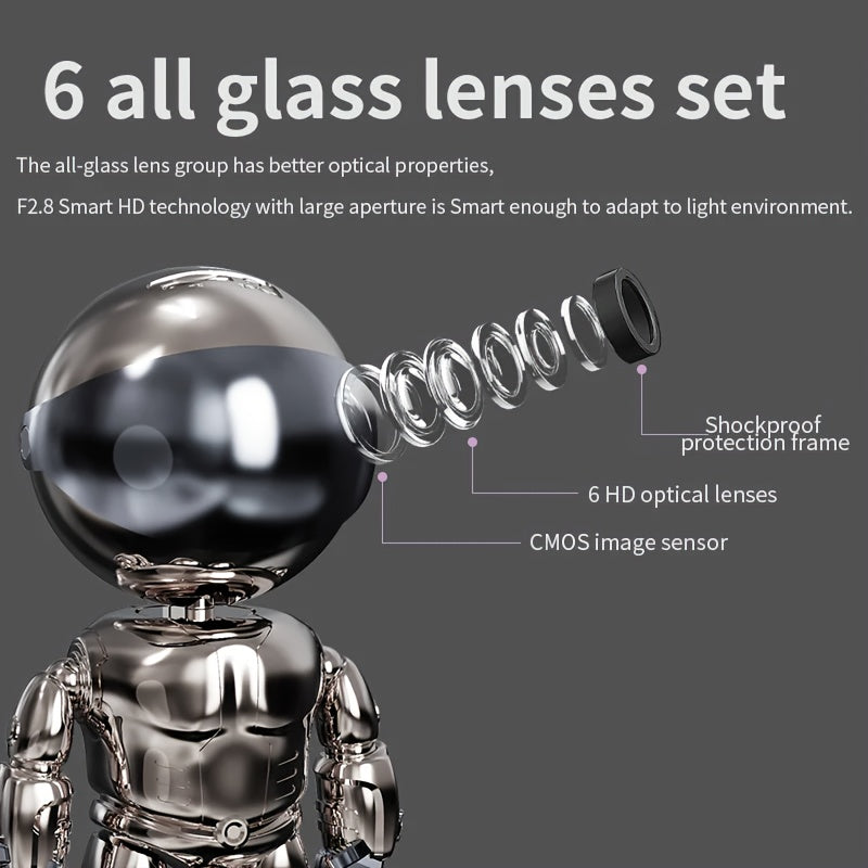 WiFi ichki IP kamerası, kechqurun ko'rish, avtomatik izlash va masofadan boshqarish bilan