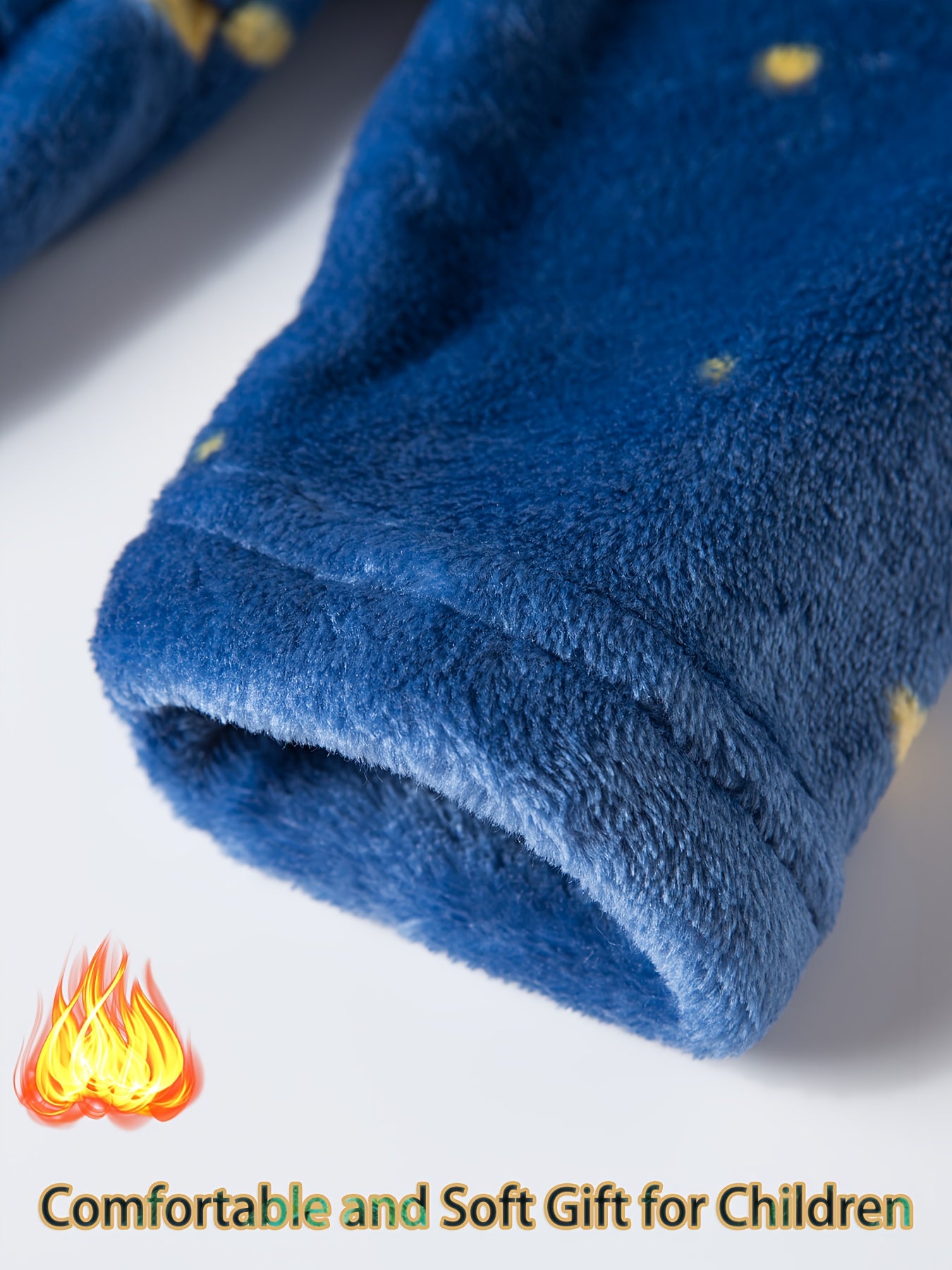 Bolalar uchun kosmik mavzuli flanel hammom kiyimi, kapushonli va choʻntakli, 2-11 yoshdagi bolalar uchun