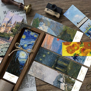 30pcs Classic Oil Painting Art Bookmarks Van Gogh Monet DIY Decor Small Cards