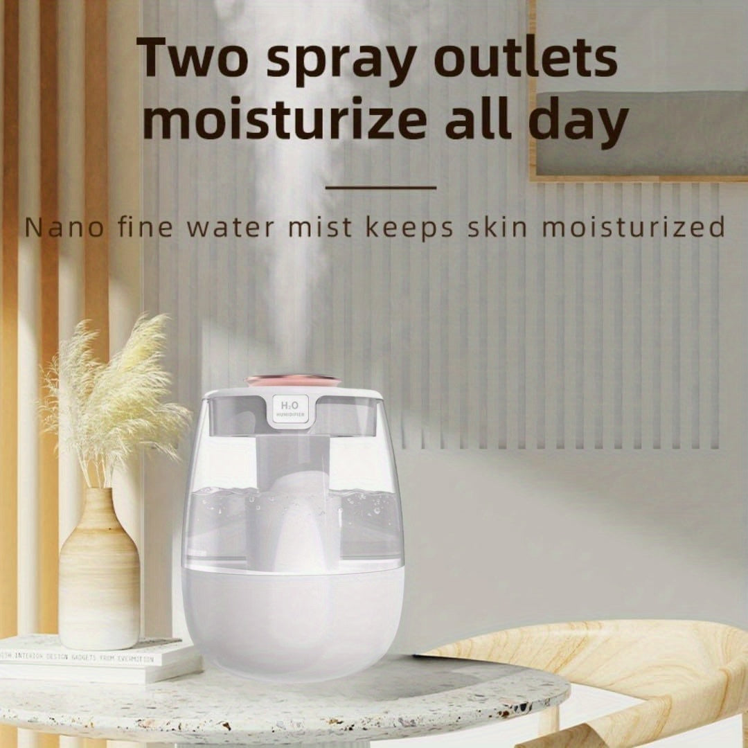 Quiet USB Humidifier with Dual Mist Spray Night Light for Bedroom and Desktop