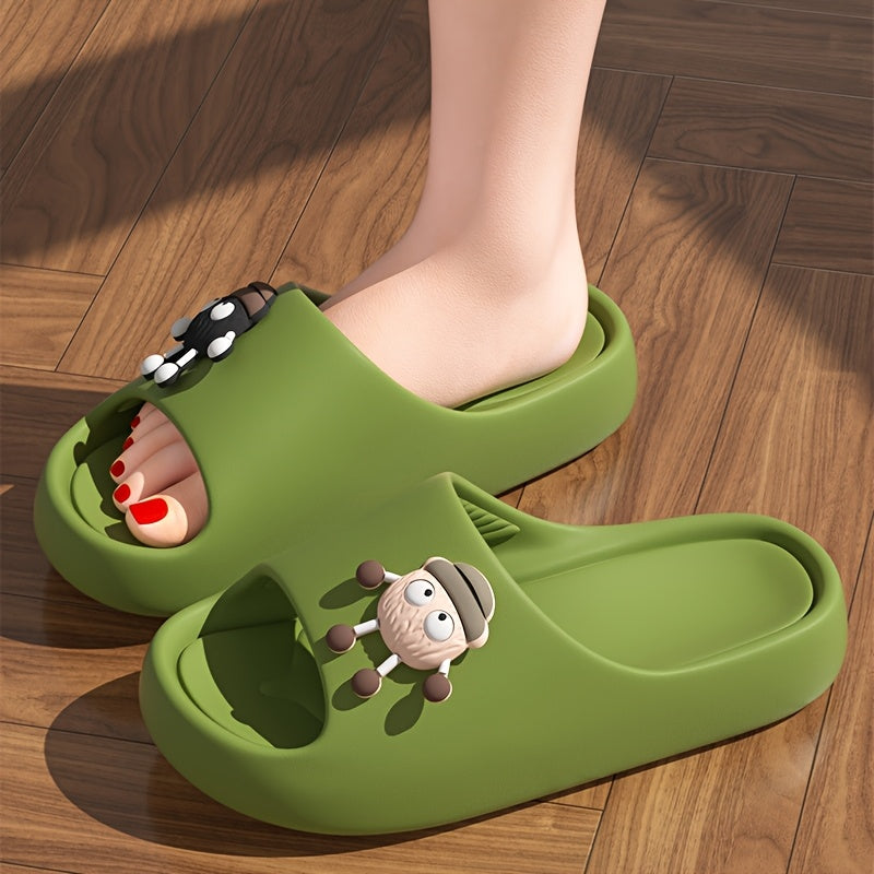 Unisex Foam Indoor Outdoor Slides Thick Sole Cartoon Beach Shower Shoes