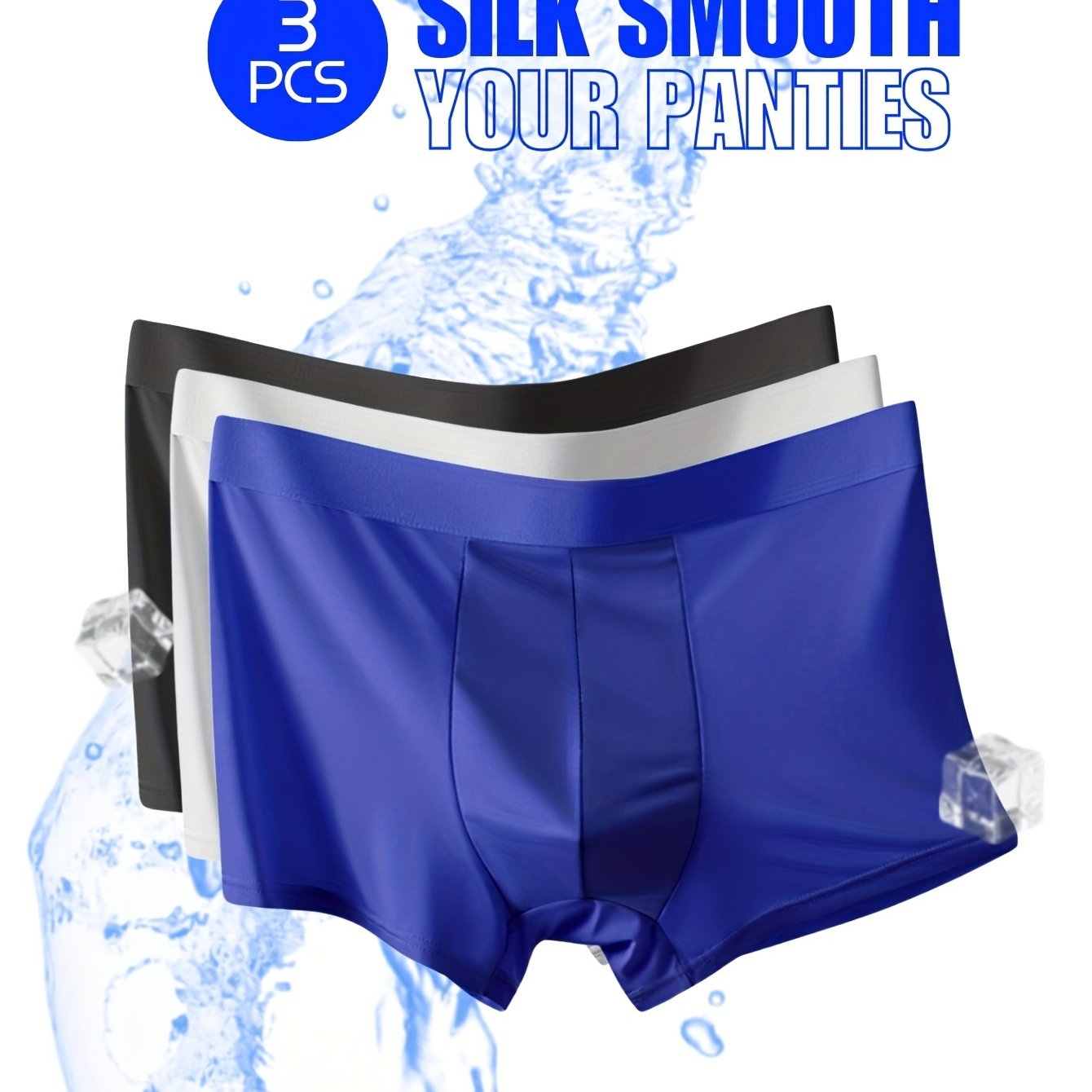Men's Seamless Boxers 3 Pack Mixed Colors Polyester Spandex Breathable Underwear