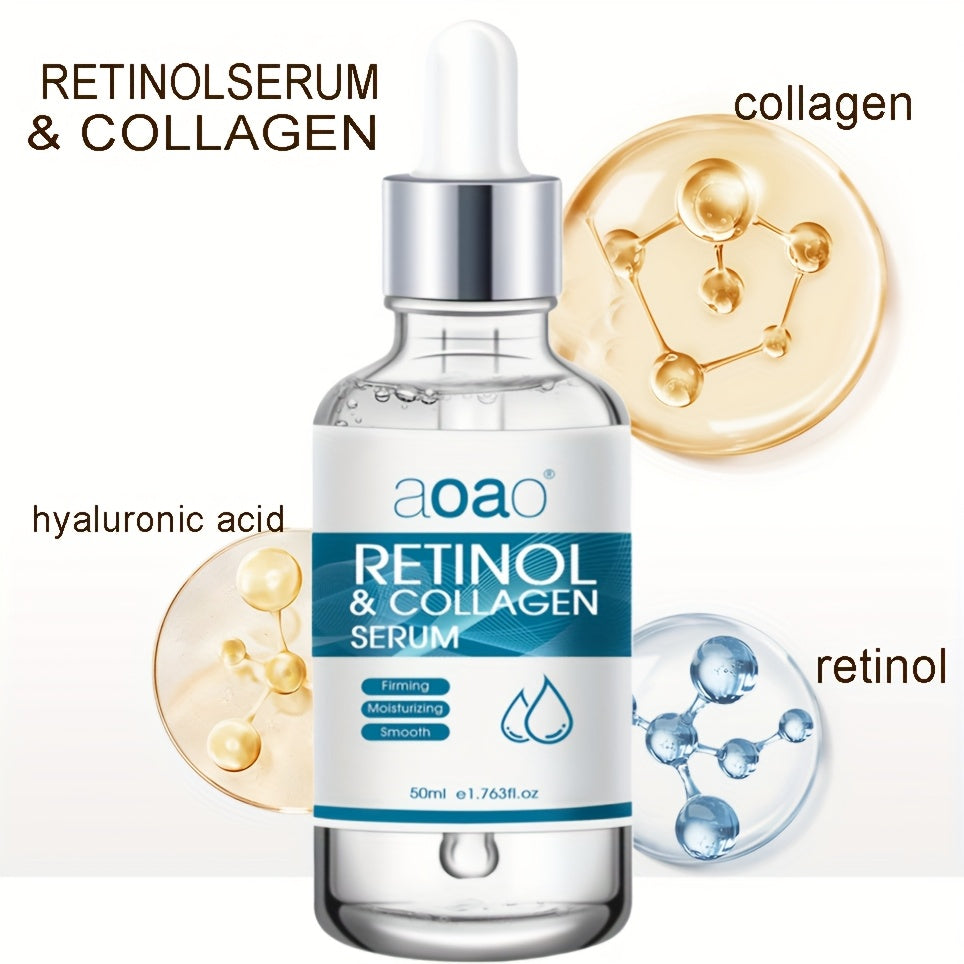 Unisex Facial Serum with Retinol Collagen Hyaluronic Acid Moisturizing Alcohol-Free