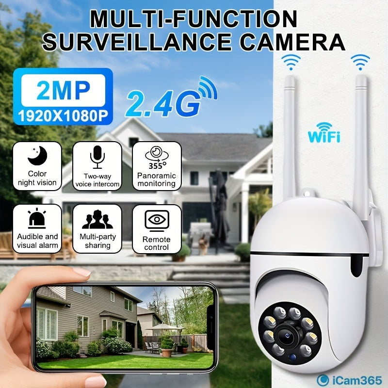 2MP PTZ WiFi Security Camera Indoor Outdoor Auto Tracking Night Vision Alarm System