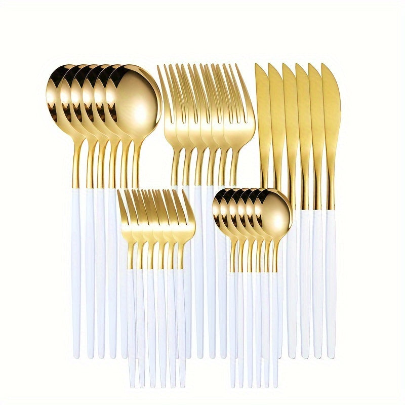 30-Piece Stainless Steel Tableware Set for Hotel Restaurant Kitchen Use