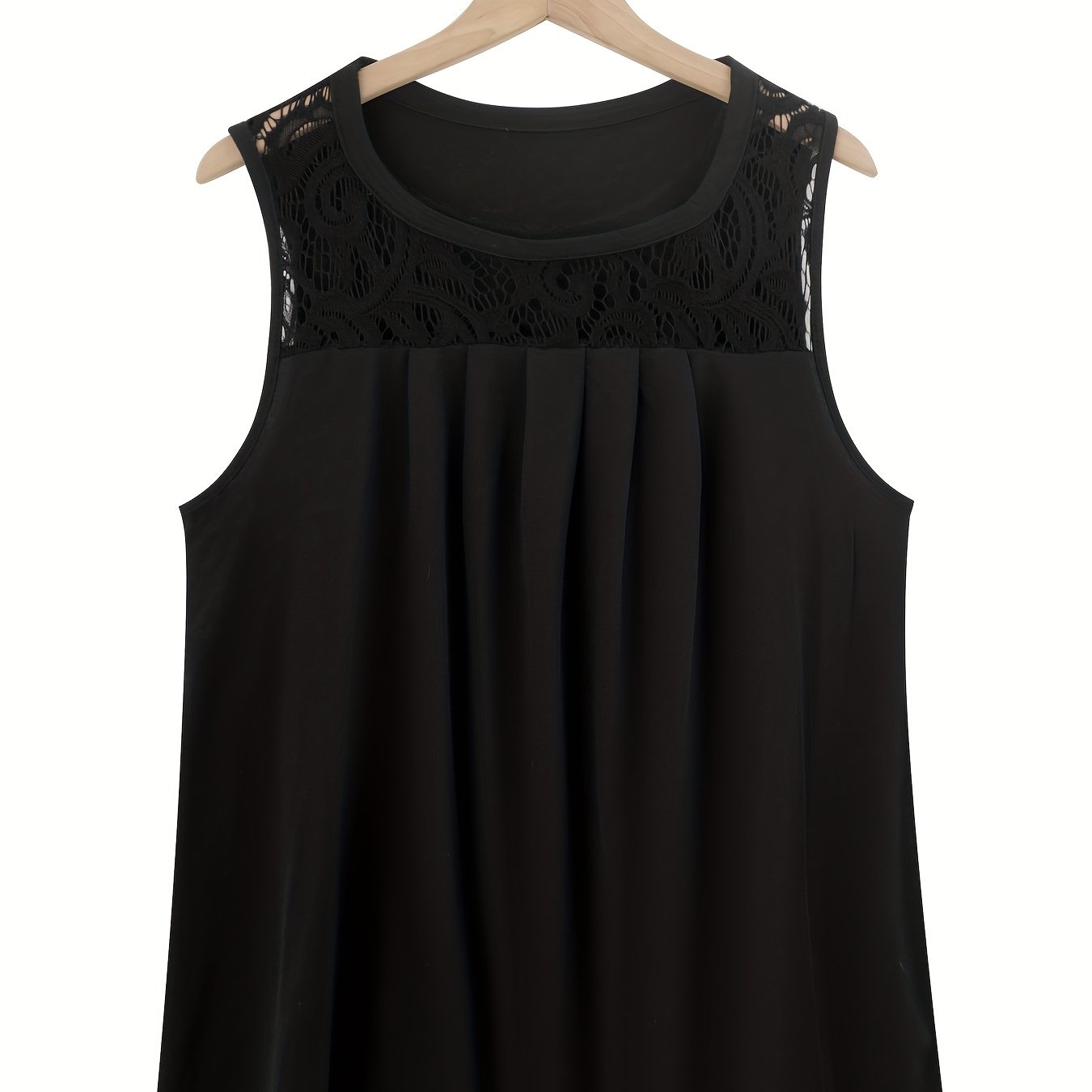 Женская безрукавная плиссированная повседневная блузка для отпуска в однотонном цвете