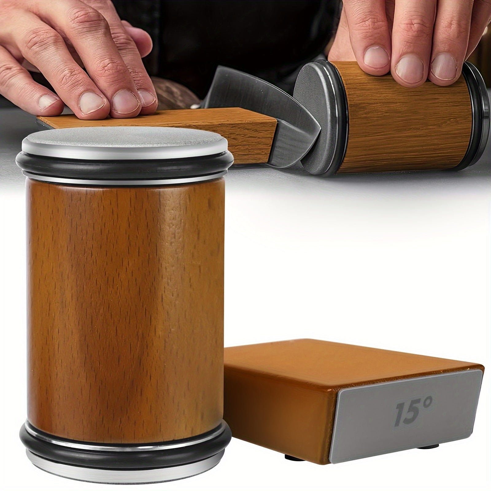 Kit de afilador de cuchillos con piedras de diamante y tecnología de ángulo magnético para uso en cocina y al aire libre