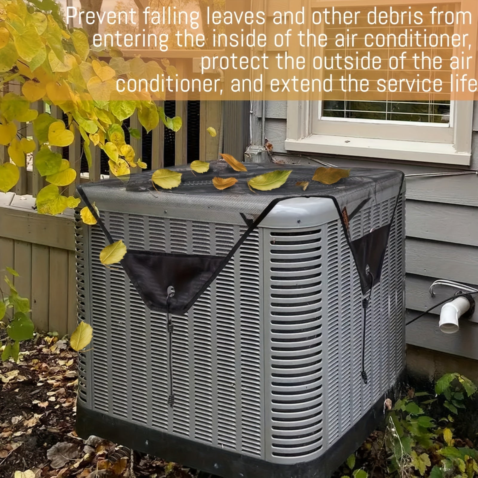 Universal Outdoor AC Cover Windproof Dustproof All-Season Mesh Protection