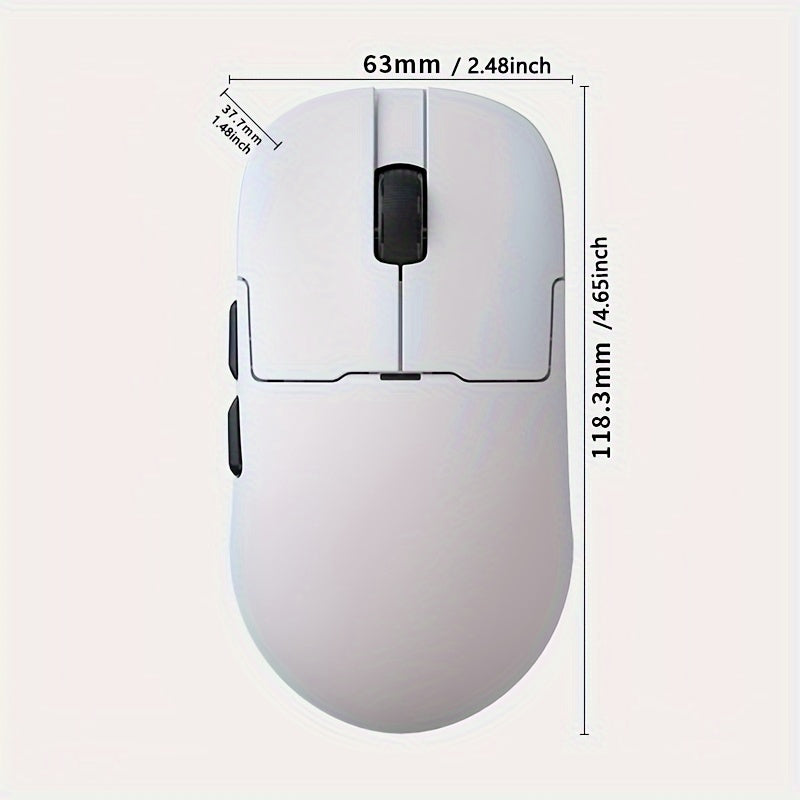Gaming Mouse Lightweight Ergonomic Wireless Wired Tri-Mode Optical Sensor Black White