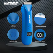 Recortador de vello corporal para pecho, piernas, axilas - Carga USB, pantalla LCD, luz LED