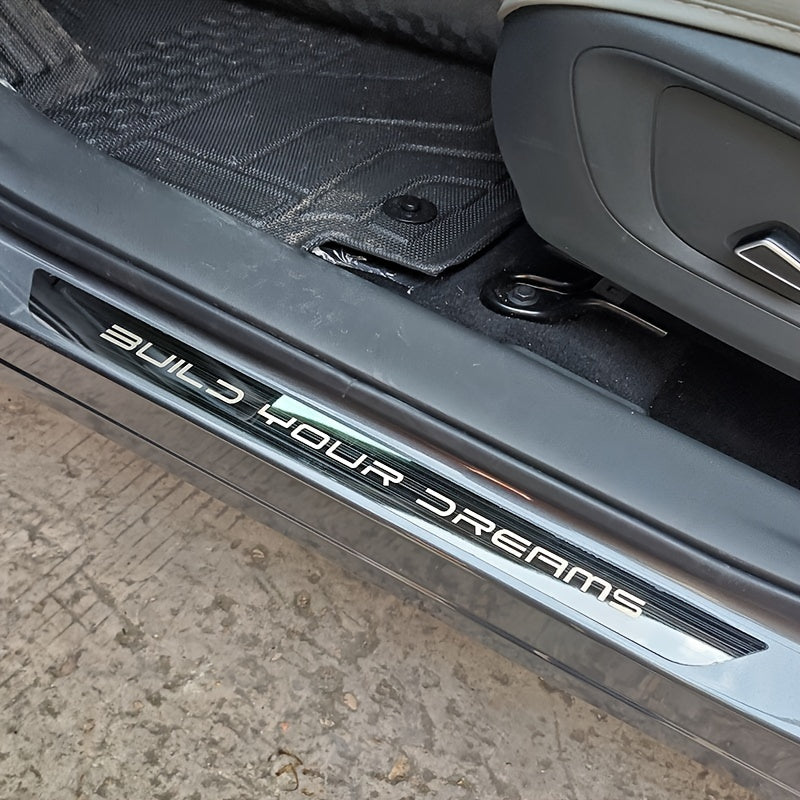 4Pcs zanglamaydigan po'latdan yasalgan oyoq pedali sill chiziq avtomobil uchun xush kelibsiz anti-chizish aksessuarlari