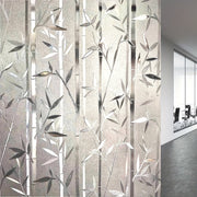 Privacy Window Film with Bamboo Pattern, Static Cling, 2mil Thickness, Removable Sticker for Home Office