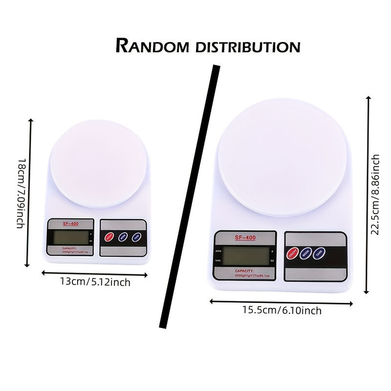 White Digital Kitchen Scale for Baking and Cooking with LCD Display Tare Function