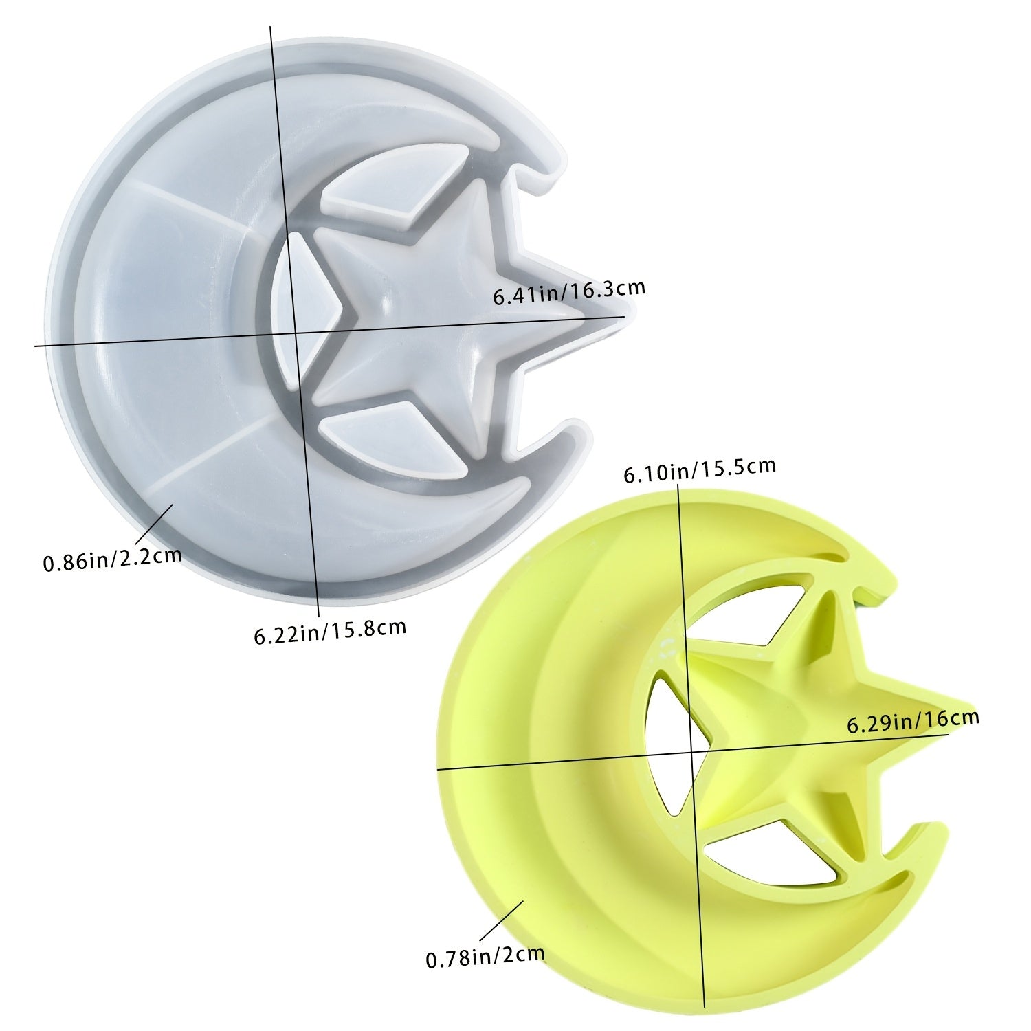 Силиконовые формы LEQU в дизайне звезд и луны для DIY-ремесел и организации, идеально подходят для домашнего декора и展示 ювелирных изделий.
