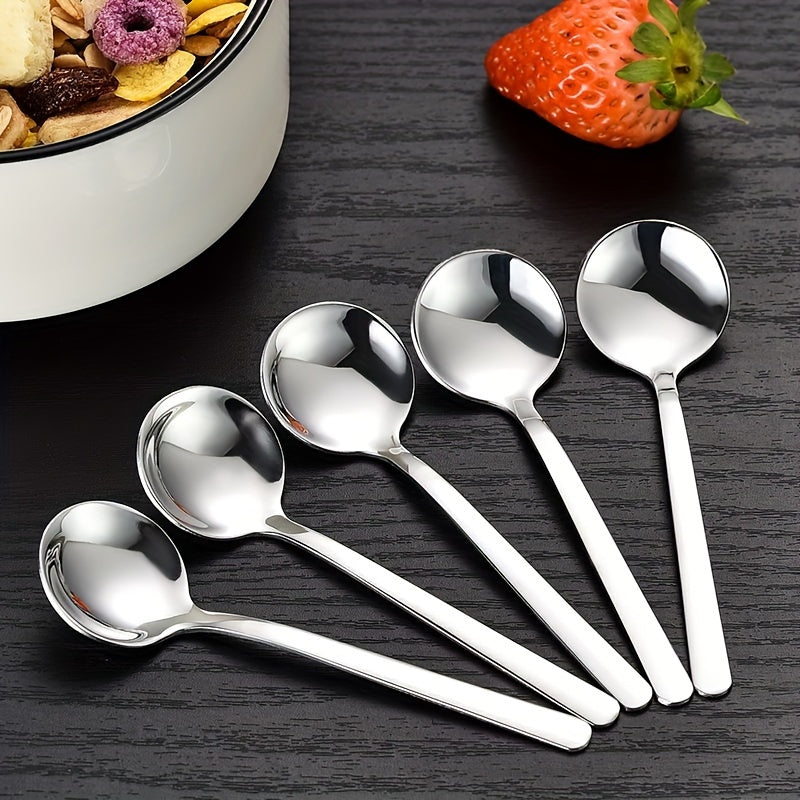 Set of 5 Stainless Steel Coffee and Seasoning Spoons 3.86 Inch Mini Stirring Utensils