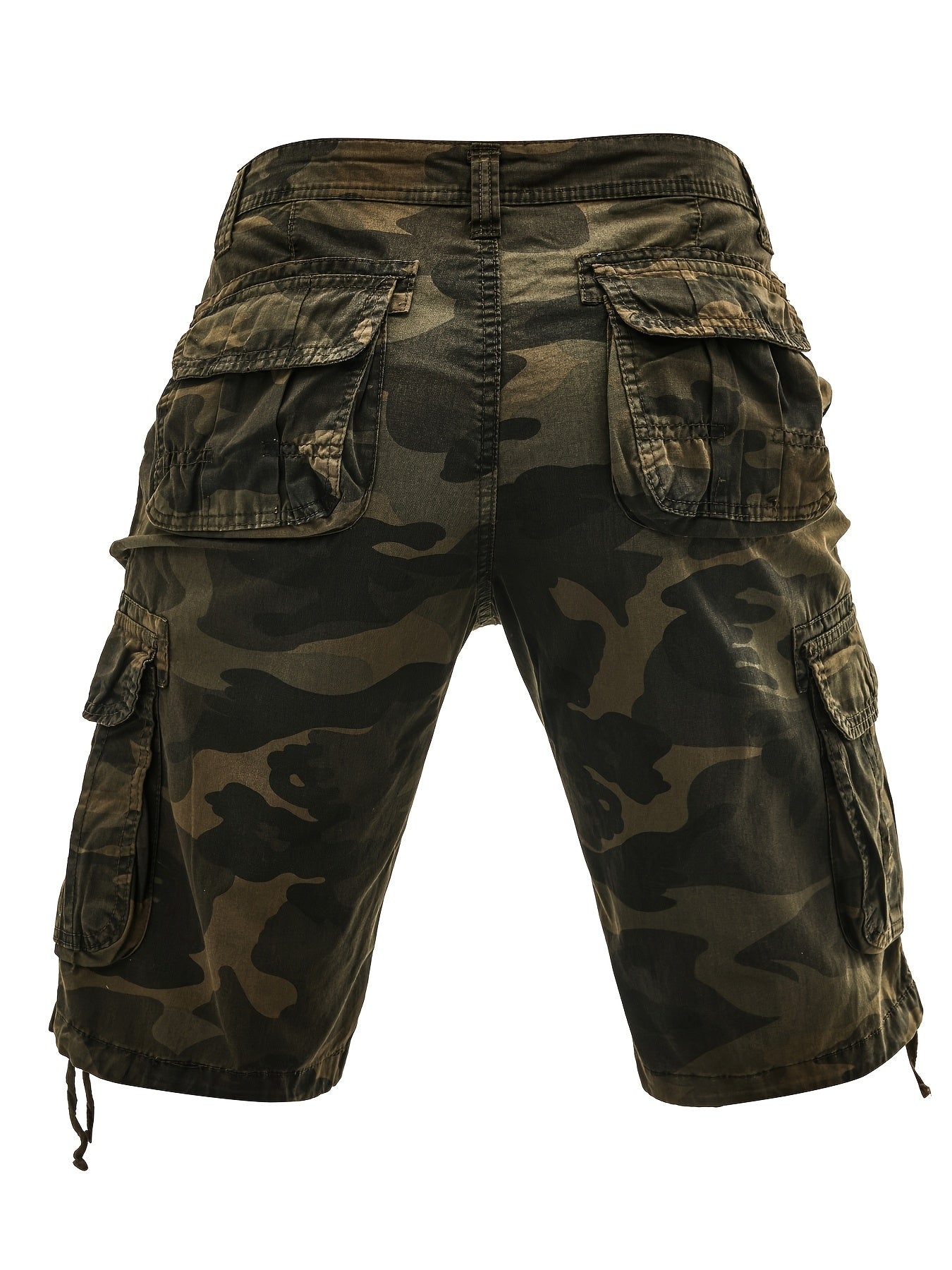 Men's Plus Size Cotton Camo Cargo Shorts Street Style Multi-Pocket Non-Stretch Fabric