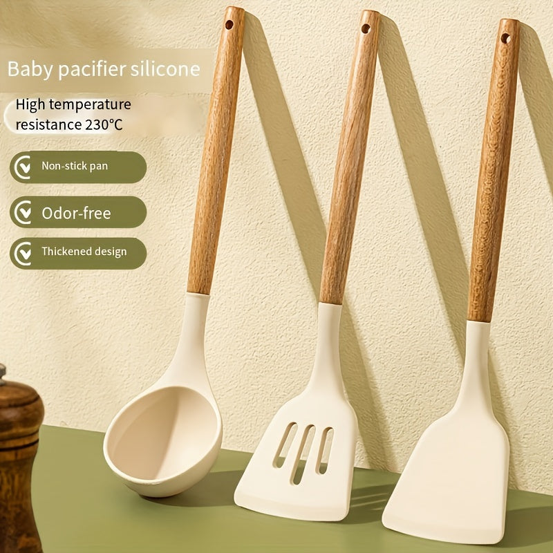 Juego de 3 utensilios de silicona para cocina espátulas y cucharas antiadherentes resistentes al calor