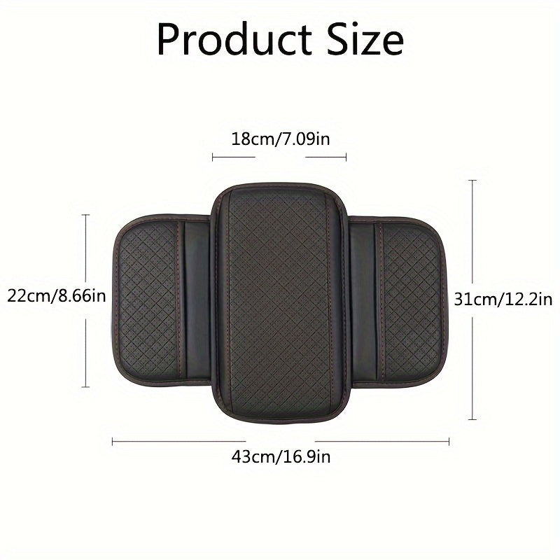 Universal Car Armrest Cushion with Phone Holder PU Leather Center Console Cover