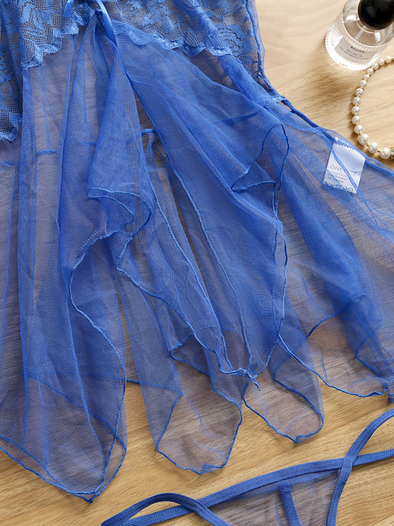 Women Mesh Lingerie Set with Suspender Sleep Dress