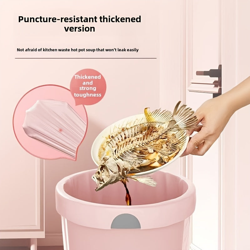 100 dona pushti teshiklarga chidamli axlat sumkasi, tortma bilan, oshxona va hammom uchun