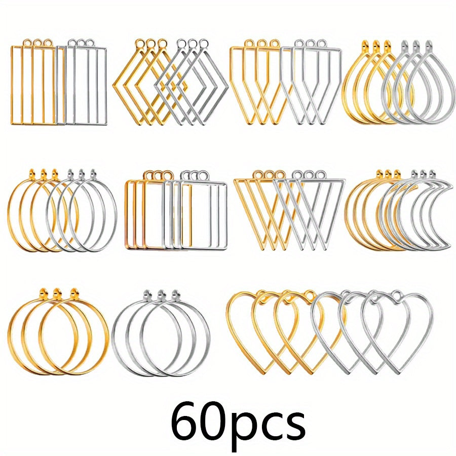 Hollow Frame Pendants for Jewelry Making Pack of 20 40 60 80 Casting Bezel Supplies