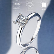 Кольцо для помолвки из стерлингового серебра с принцесским огранкой из моссанита, гипоаллергенное, в стиле бохо для ежедневного ношения и особых случаев