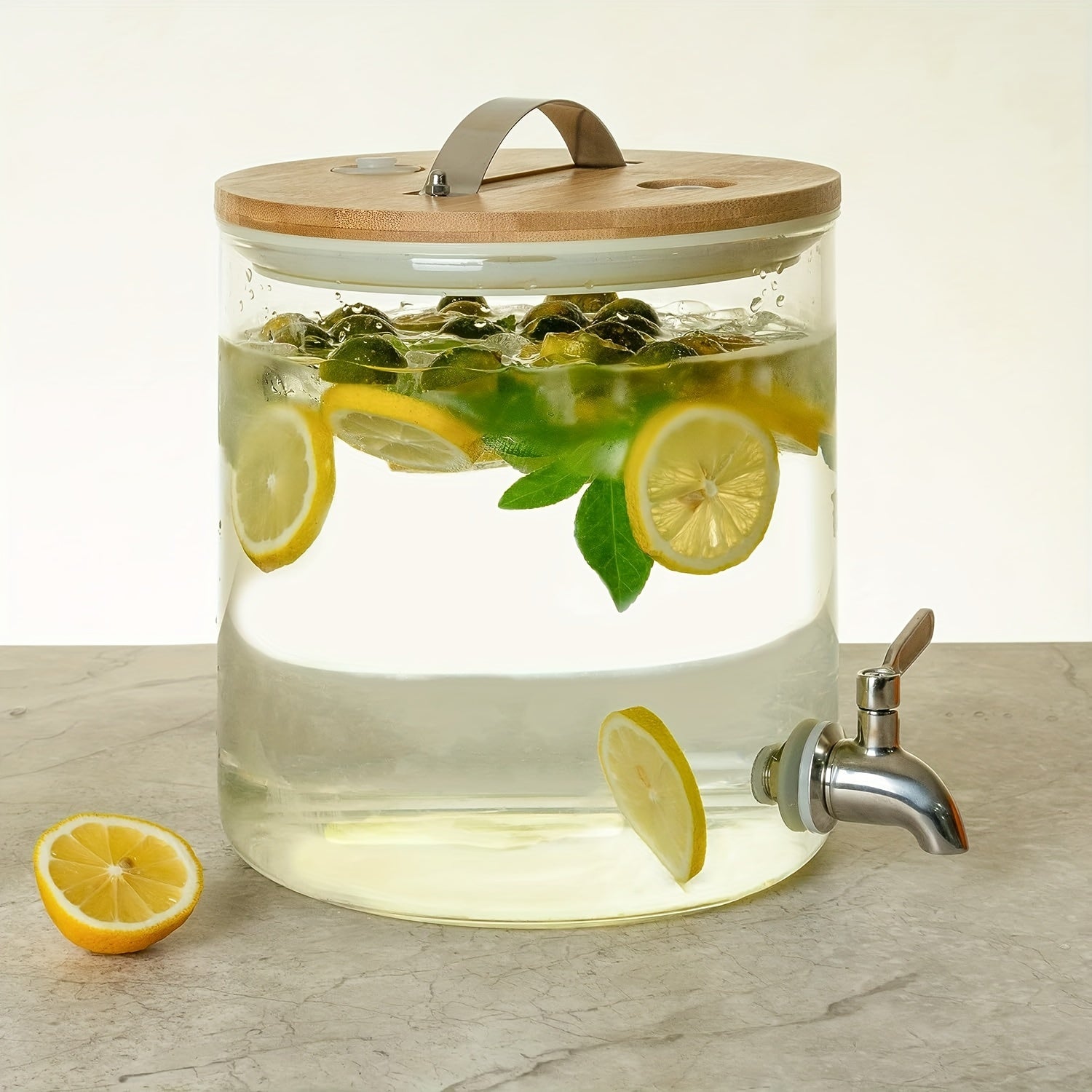 Набор стеклянных раздатчиков для напитков объемом 5 литров с подставкой для вечеринок и пикников