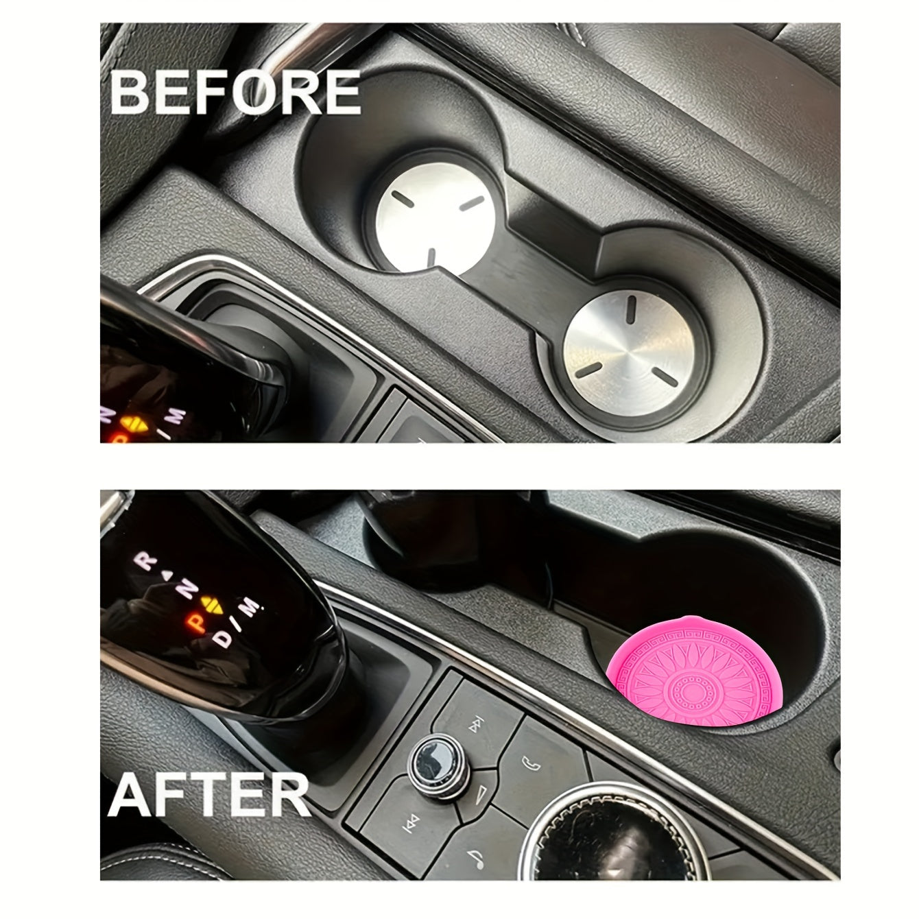 2pcs Car Interior Non-slip Heat Insulation Dust-proof Cup Holder Pad Universal