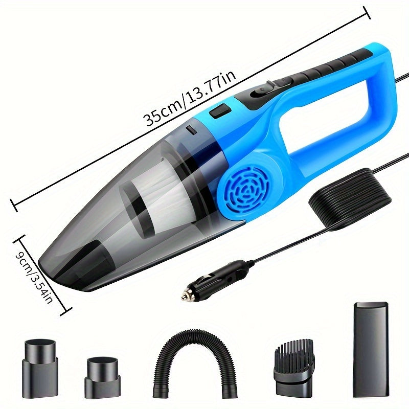 12V Car Vacuum Cleaner with Strong Suction Crevice Tool Kit for Interior Detailing