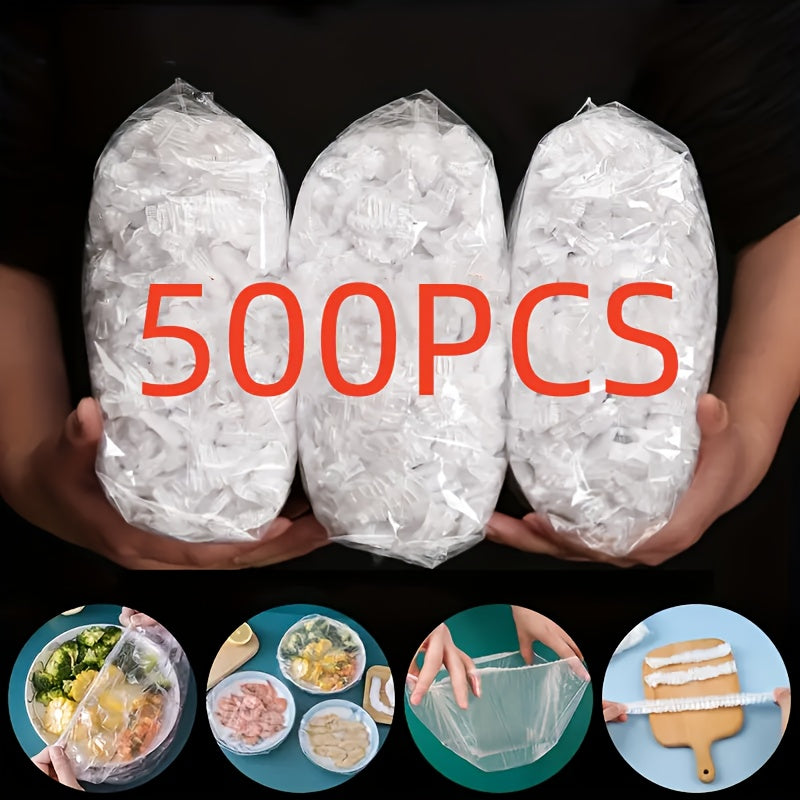 100 Food-Grade Disposable Plastic Wraps for Bowls Plates Fruits Vegetables Transparent Kitchen Covers