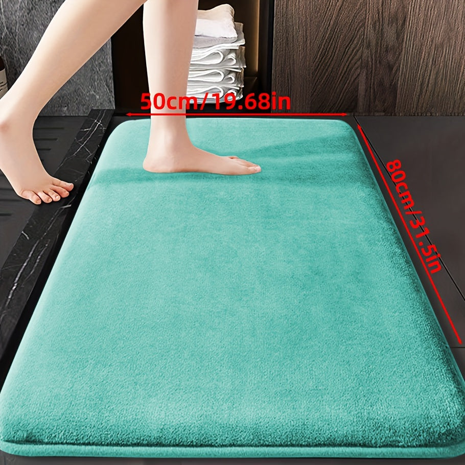 Soft Polyester Bathroom Mat Non-Slip Absorbent Geometric Design for Shower and Bedroom