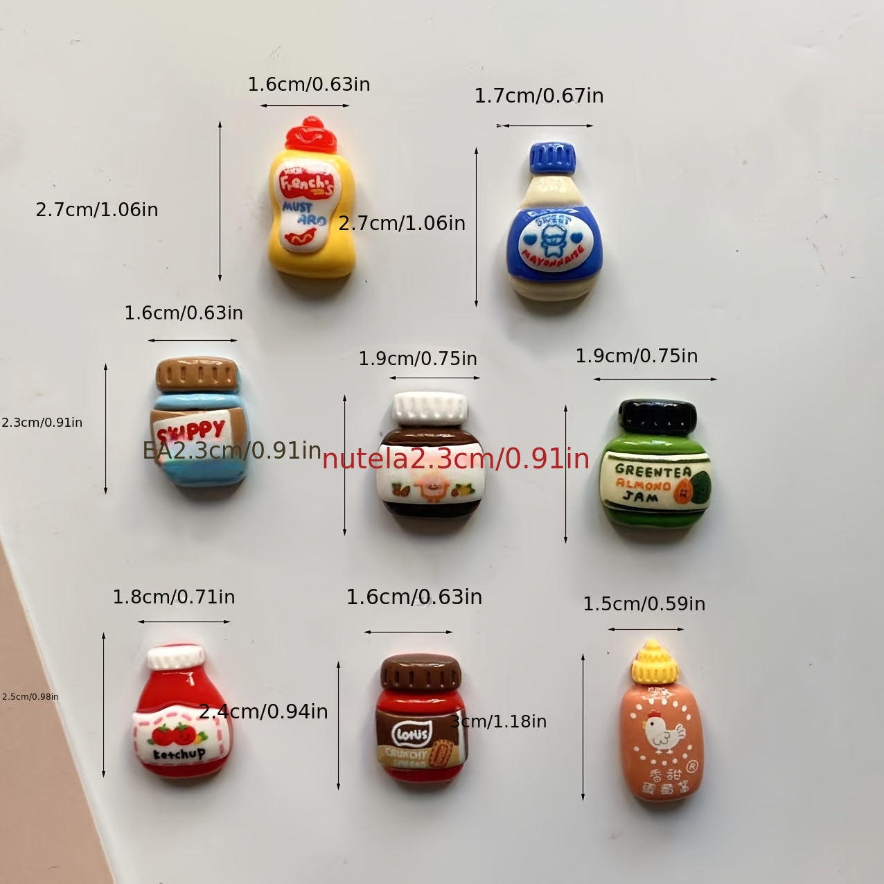 8 ta yoqimli oval ABS yer yong'oq moyi magnitlar to'plami, shaxsiy xabarlar bilan qiziqarli muzlatgich bezaklari, uy bezatish uchun yoqimli oshxona stikerlari