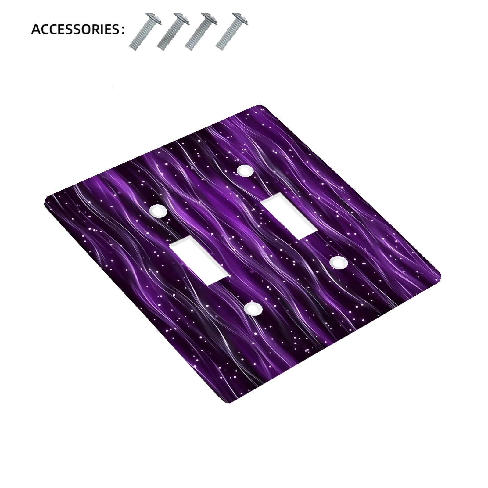 Polycarbonate Light Switch Cover with Sparkling Purple Pattern for Home or Office