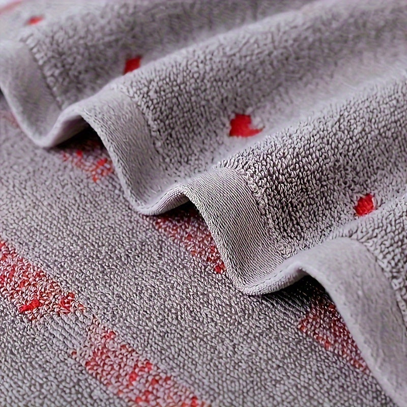 Zamonaviy yurak naqshli qo'l sochiqlari 70% paxta va 30% polyester to'qilgan matodan tayyorlangan, namni yaxshi so'radigan va yumshoq, 430 GSM, geometrik dizayndagi sevgi mavzusidagi sochiqlar hammom va uy bezatish uchun, juftliklar uchun sovg'a to'plami.