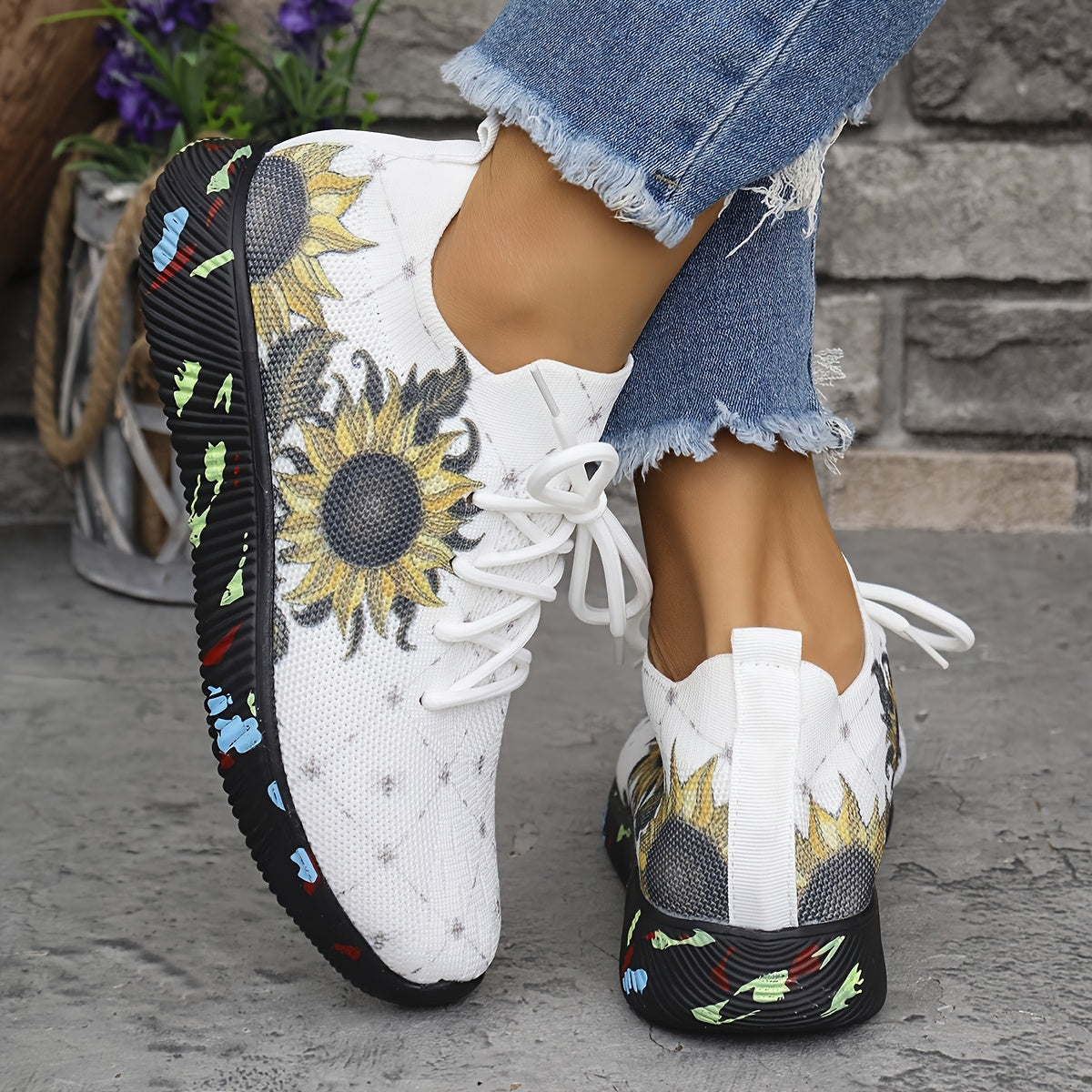Women's Fashion Print Sneakers Lightweight Breathable EVA Sole