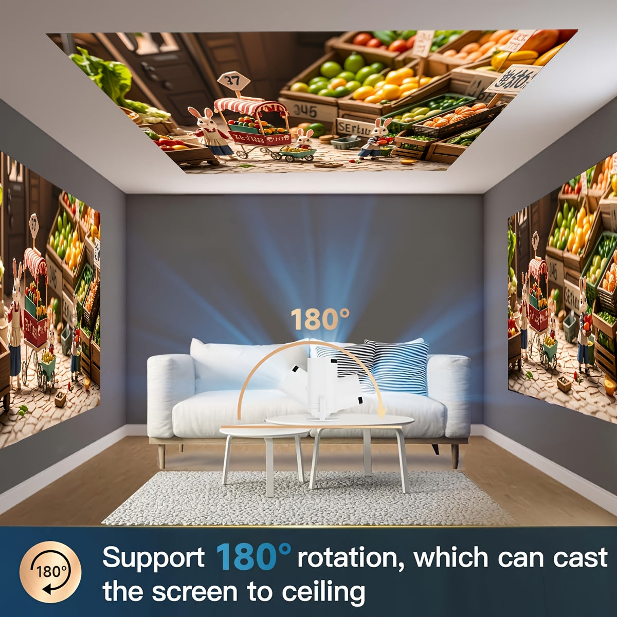 Мини портативный HD проектор 4K с поддержкой беспроводной связи Android 11 150ANSI