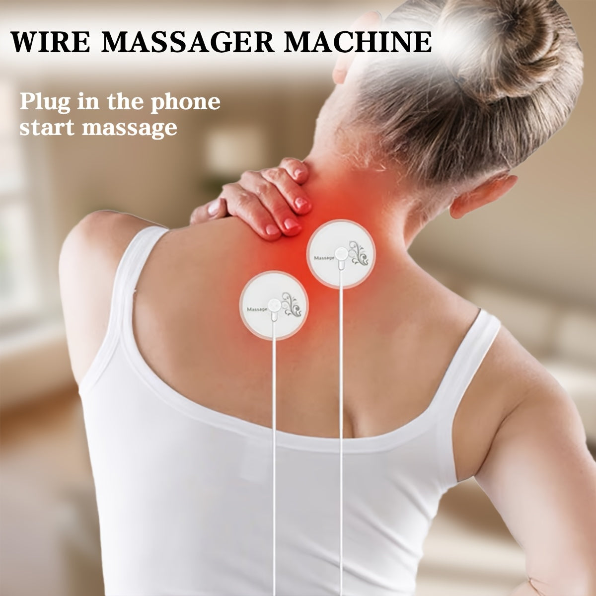 Kichik va yengil simli massajer, 3 tugma boshqaruvi, 9 intensivlik darajasi, 6 rejim - 3 juft gel padlar, USB quvvat, sayohat uchun portativ. Ideal Otalar kuni sovg'asi. Massaj