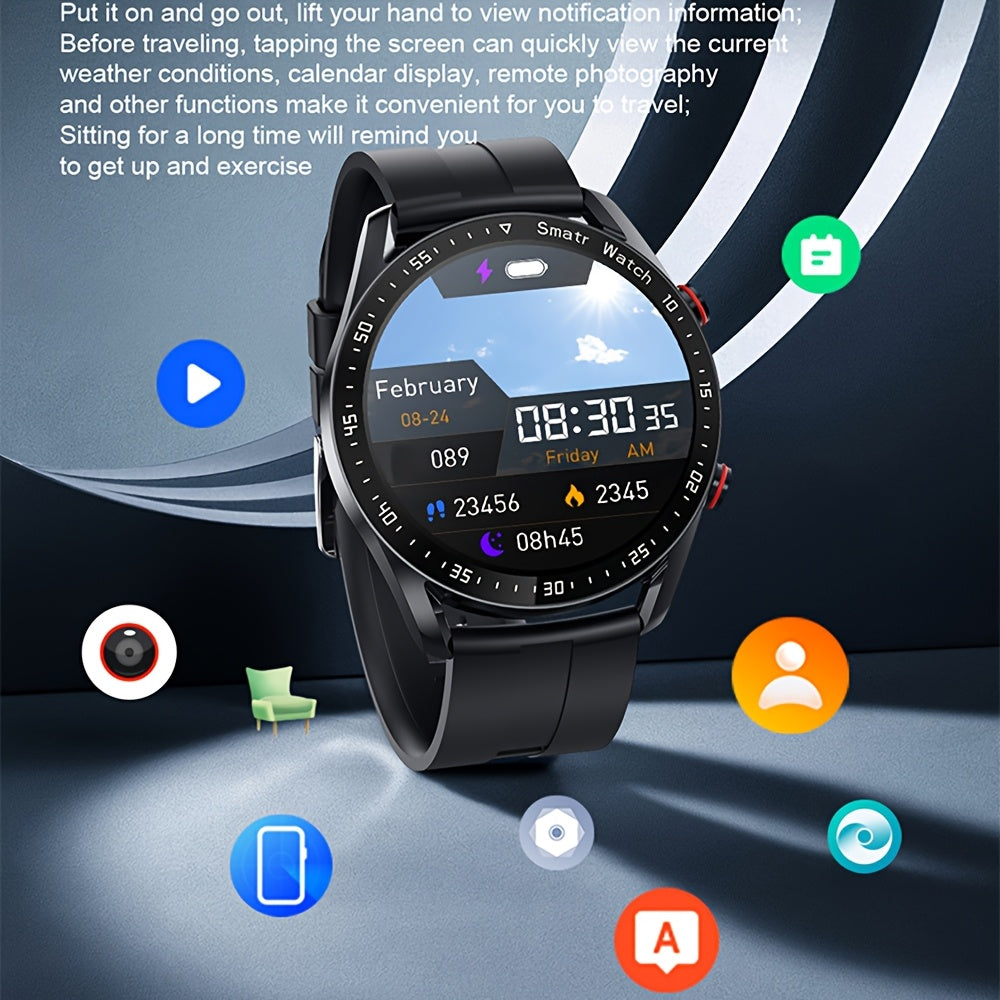 Men's Wireless Smartwatch with Fitness Tracking Sleep Monitoring Step Calorie Count IP67 Waterproof 1.52 Inch IPS Screen