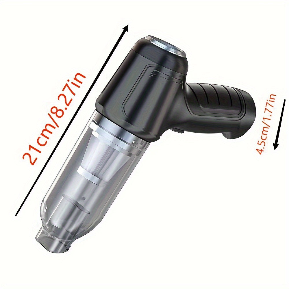 Ko'p funksiyali qo'l vakuum tozalagichi, chang, axlat va uy hayvonlari sochlarini yutish va puflash imkoniyatiga ega, uyda yoki avtomobilda foydalanish uchun mos, turli vazifalar uchun bir nechta aksessuarlar bilan.